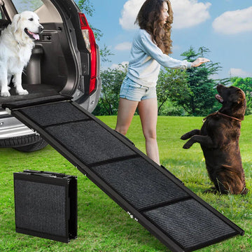 dog ramp, wooden adjustable pet ramp, heavy duty dog steps, non-slip pet stairs, Garvee dog ramp