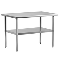 GARVEE 48"L x 30"W x 34"H Stainless Steel Work Table - NSF Certified, Heavy-Duty Food Prep Table for Home, Restaurant, and Hotel Use