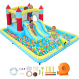 Garvee 7-in-1 Inflatable Bounce House for Kids - Indoor & Outdoor Bouncy Castle with Slide and 350W Blower - Durable Backyard Play Jumper - Blue, US Standard - Candy Castle