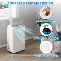 Garvee 14000 BTU Portable Air Conditioner, 3-In-1 AC Unit with Dehumidifier & Fan, Cools Up to 750 Sq. Ft. Quiet Operation, Auto Evaporation System, Remote Control, White