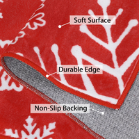 Garvee Christmas Door Mat 2x3 Mat Xmas Bath Mat Non-Slip Kithcen Rug Washable Entryway Rug Small Red Snowflake Carpet Winter Bedroom Decor Doormat Rubber Back Doormats for Indoor Outdoor 2'x3' Red