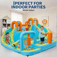 Garvee 10-in-1 Inflatable Bounce House for Kids – Jumping Castle Playset with Slide & 350W Blower – Indoor Outdoor Fun, Backyard or Commercial Use – Blue – US Standard