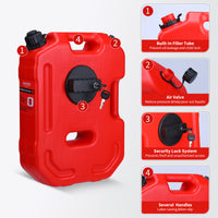 Garvee Secure 10L Portable Gas Can with Locking Mounting Bracket – Heavy-Duty HDPE Fuel Tank for Car, Motorcycle, SUV, ATV, UTV – Key Lock, U-Bolt for 1" Tube – US Market, 2 Gallon Capacity, Lockable