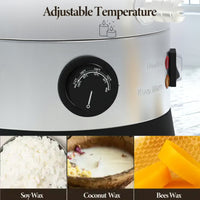 Garvee 5.3 Qts Electric Wax Melter with Temperature Control, Pour Spout, and Easy-Clean Feature for Candle Making, Ideal for Small-Scale Commercial or Home Use