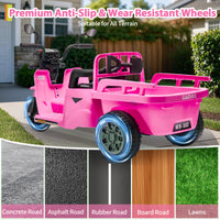 Garvee Ride P Series 3-Wheels Electric Tricycle w/Trailer, 12V Battery Powered Kids Motorcycle with Sand Shovel, 2x55W Motors, Bluetooth, Music, Headlight, Ride on Motorcycle for Kids Toddlers, Gift for Boys Girls, Pink