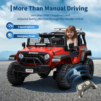 Garvee Ride - P Series: 2 Seater Ride On Car for Kids, 24V Electric Truck with Parent Remote Control, Spring Suspension, 2 Speeds, LED Headlight & Music Player, Kids Electric Vehicle for Aged 3-8 Years