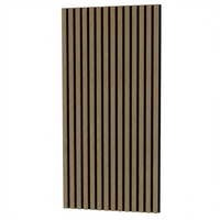 Garvee Set of 2 Modern 3D Fluted Acoustic Wood Slat Wall Panels 47.2" x 23.6" Soundproof Decorative Panels for Home Theater, Office, Studio and Interior Walls, Walnut