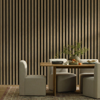 Garvee Set of 8 Modern 3D Fluted Acoustic Wood Slat Wall Panels 47.2" x 23.6" Soundproof Decorative Panels for Home Theater, Office, Studio and Interior Walls, Walnut