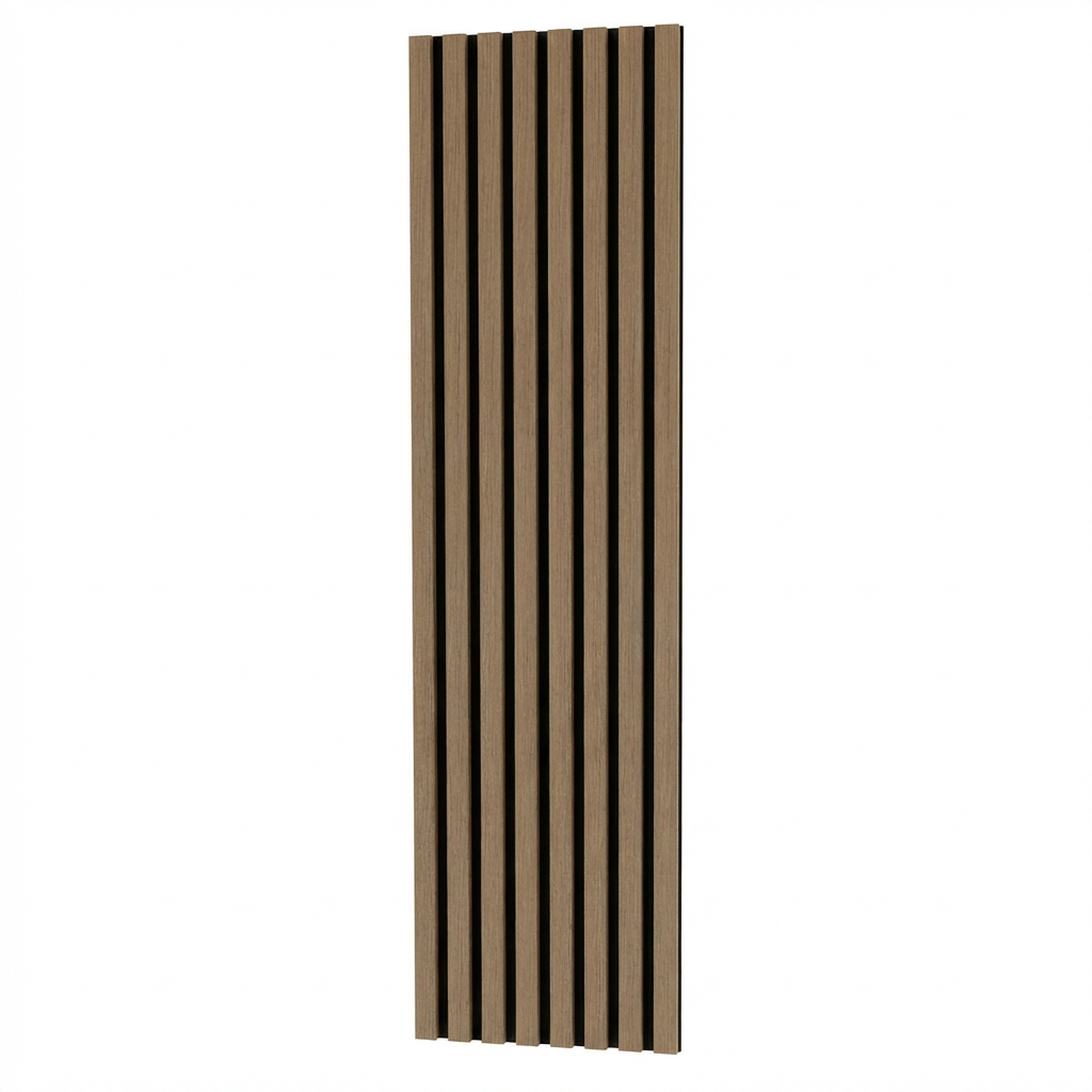 Garvee Set of 2 Modern 3D Fluted Acoustic Wood Slat Wall Panels 47.2" x 11.8" Soundproof Decorative Panels for Home Theater, Office, Studio and Interior Walls, Walnut