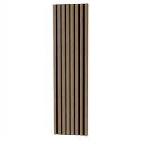 Garvee Set of 2 Modern 3D Fluted Acoustic Wood Slat Wall Panels 47.2" x 11.8" Soundproof Decorative Panels for Home Theater, Office, Studio and Interior Walls, Walnut