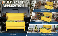 Garvee 48"x20"x20" Industrial Steel Truck Toolbox with Drawer, Lockable, Recessed Handles, Hydraulic Slow-Close Lid, Forklift Ready, Waterproof Heavy Duty Storage for Pickup Beds & Trailers, Yellow