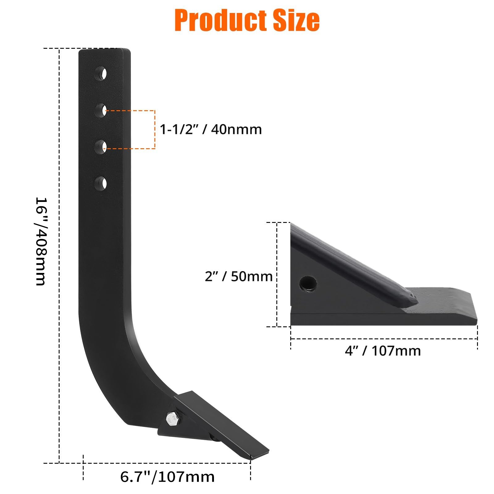 Garvee Box Blade for Tractor, 16" Ripper Shank for Box Blade, Box Blade Ripper Shank With 4 Holes for Depth Adjustment, Scarifier Shank for Replacement, Digging, Plowing (7 PCS)
