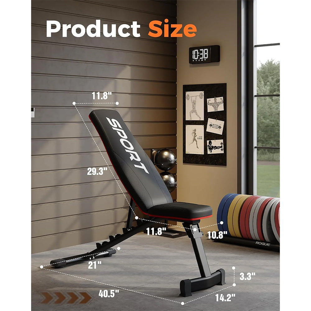 Garvee All-in-One Smith Machine Home Gym – Power Rack, Squat Cage, Dual Lat Pulldown, Cable Crossover & Adjustable Bench – Compact Full-Body Strength Trainer, Red & Black