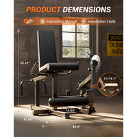 Garvee Seated Leg Curl & Extension Machine - Heavy Duty Leg Workout Bench with 12-Position Angle Adjustment for Hamstring Curl, Quad Extension & Lower Body Strength Training, 700 LBS Capacity - Black