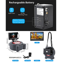 Garvee Sewer Inspection Camera with 512Hz Locator, 165ft Self-Leveling Snake Camera, 9" Touch HD Screen, DVR, Adjustable LEDs, 16GB SD Card, IP68 Waterproof for Sewer and Drainage Pipes - 165ft