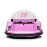 Garvee Ride - B Series: 12V Ride On Bumper Car for Kids Ride on Toy Gifts Toddlers Electric Bumping Car with Remote Control, Battery Display, 360 Degree Spin, LED Lights, Music, Pink - Pink