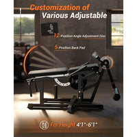 Garvee Seated Leg Curl & Extension Machine - Heavy Duty Leg Workout Bench with 12-Position Angle Adjustment for Hamstring Curl, Quad Extension & Lower Body Strength Training, 700 LBS Capacity - Black