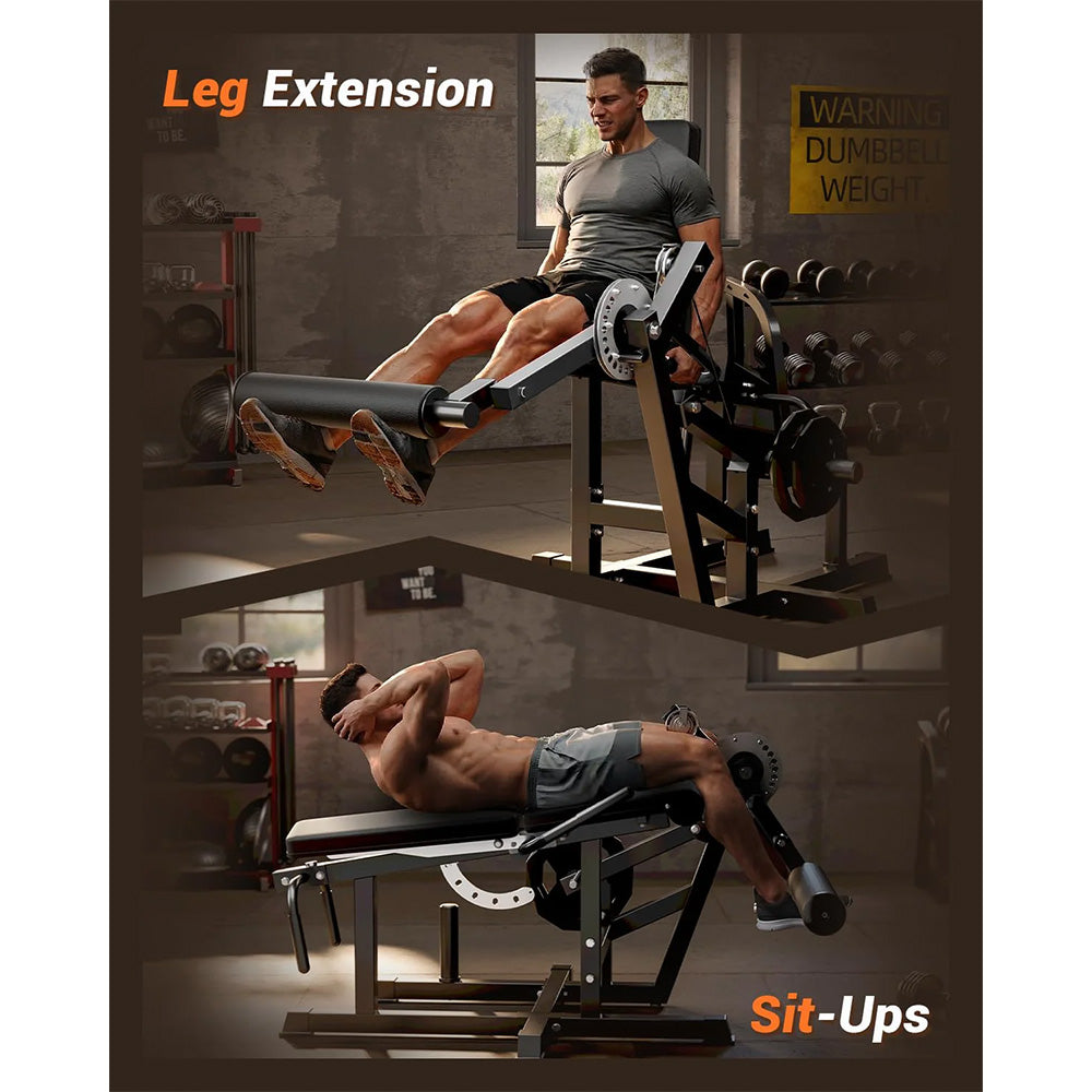 Garvee Seated Leg Curl & Extension Machine - Heavy Duty Leg Workout Bench with 12-Position Angle Adjustment for Hamstring Curl, Quad Extension & Lower Body Strength Training, 700 LBS Capacity - Black