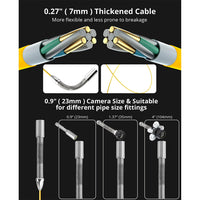 Garvee Sewer Inspection Camera with 512Hz Locator, 165ft Self-Leveling Snake Camera, 9" Touch HD Screen, DVR, Adjustable LEDs, 16GB SD Card, IP68 Waterproof for Sewer and Drainage Pipes - 165ft