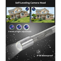 Garvee Sewer Inspection Camera with 512Hz Locator, 165ft Self-Leveling Snake Camera, 9" Touch HD Screen, DVR, Adjustable LEDs, 16GB SD Card, IP68 Waterproof for Sewer and Drainage Pipes - 165ft