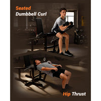 Garvee Seated Leg Curl & Extension Machine - Heavy Duty Leg Workout Bench with 12-Position Angle Adjustment for Hamstring Curl, Quad Extension & Lower Body Strength Training, 700 LBS Capacity - Black