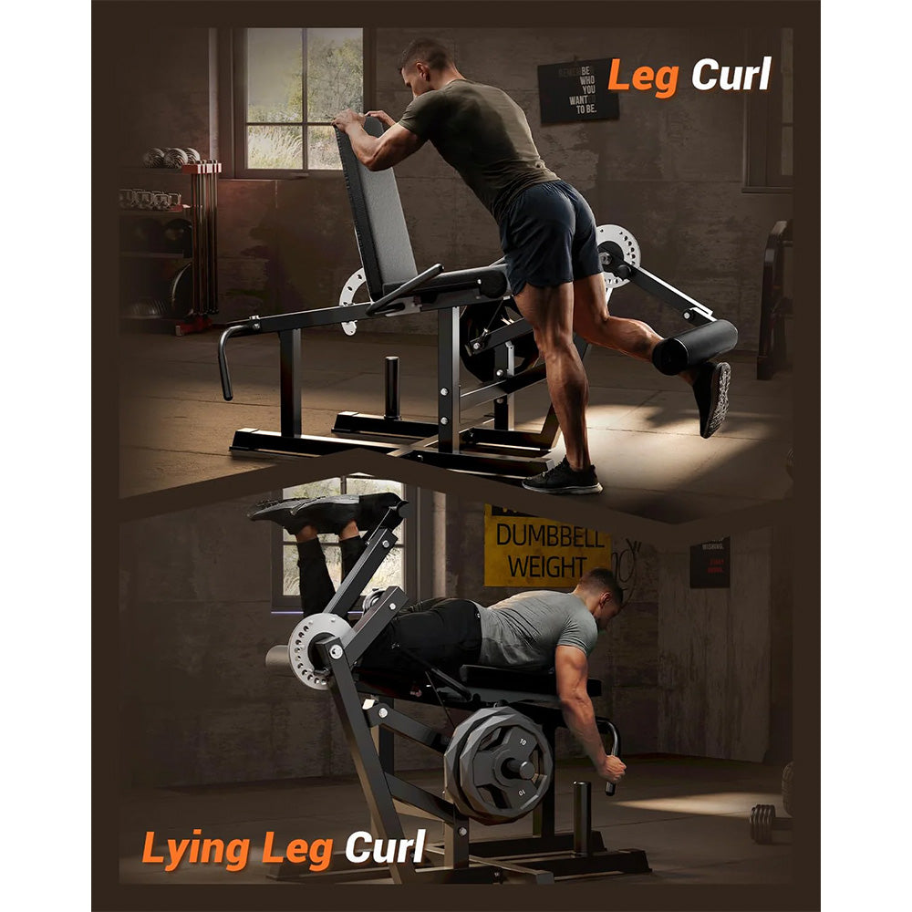 Garvee Seated Leg Curl & Extension Machine - Heavy Duty Leg Workout Bench with 12-Position Angle Adjustment for Hamstring Curl, Quad Extension & Lower Body Strength Training, 700 LBS Capacity - Black