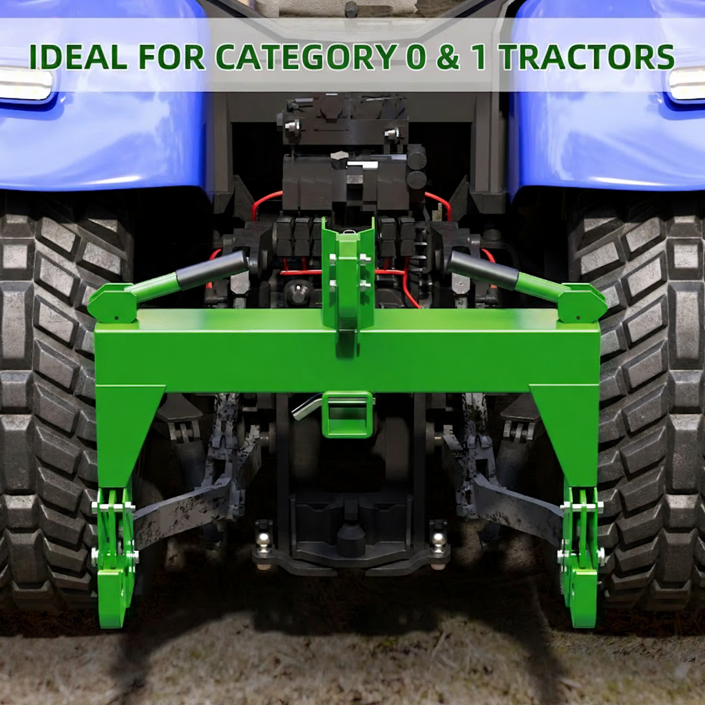 Garvee 3-Point Quick Hitch for Category 0 & 1 Tractors, 3000 lb Heavy-Duty Steel Quick Attach Hitch, Easy Install Tractor Implement Adapter, Green