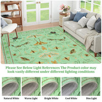 Garvee Insect Washable Soft Area Rugs for Living Room Bedroom Ultra-Thin Non Slip Dining Room Stain Resistant Rug Large Carpet for Office Nursery Bedroom