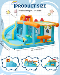 Garvee 12-in-1 Inflatable Bounce House for Kids with Slide & Powerful Blower – Indoor/Outdoor Bouncy Castle Playset – Backyard & Commercial Use – Blue – US Standard