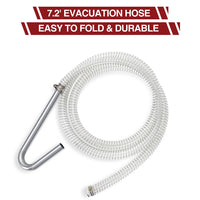 Garvee Hand Pump & Hose Oil Drain Pan with 15 Gal Low Profile & 8 Ft Hose - Silver