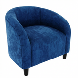 Garvee Accent Chair Armchair for Living Room Barrel Club Chair with Soft Padded Seat & Sturdy Legs for Bedroom Waiting Room Reception Chairs, Navy Blue - Velvet|Navy Blue