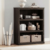 Garvee 3 Tier Bookcase, Farmhouse Book Shelf with Storage Open Display Bookshelves, 43.3" Low Book Case Wooden 3 Shelf Bookcase Home Decor Furniture for Home Office, Living Room, Bed Room - Oak - Oak