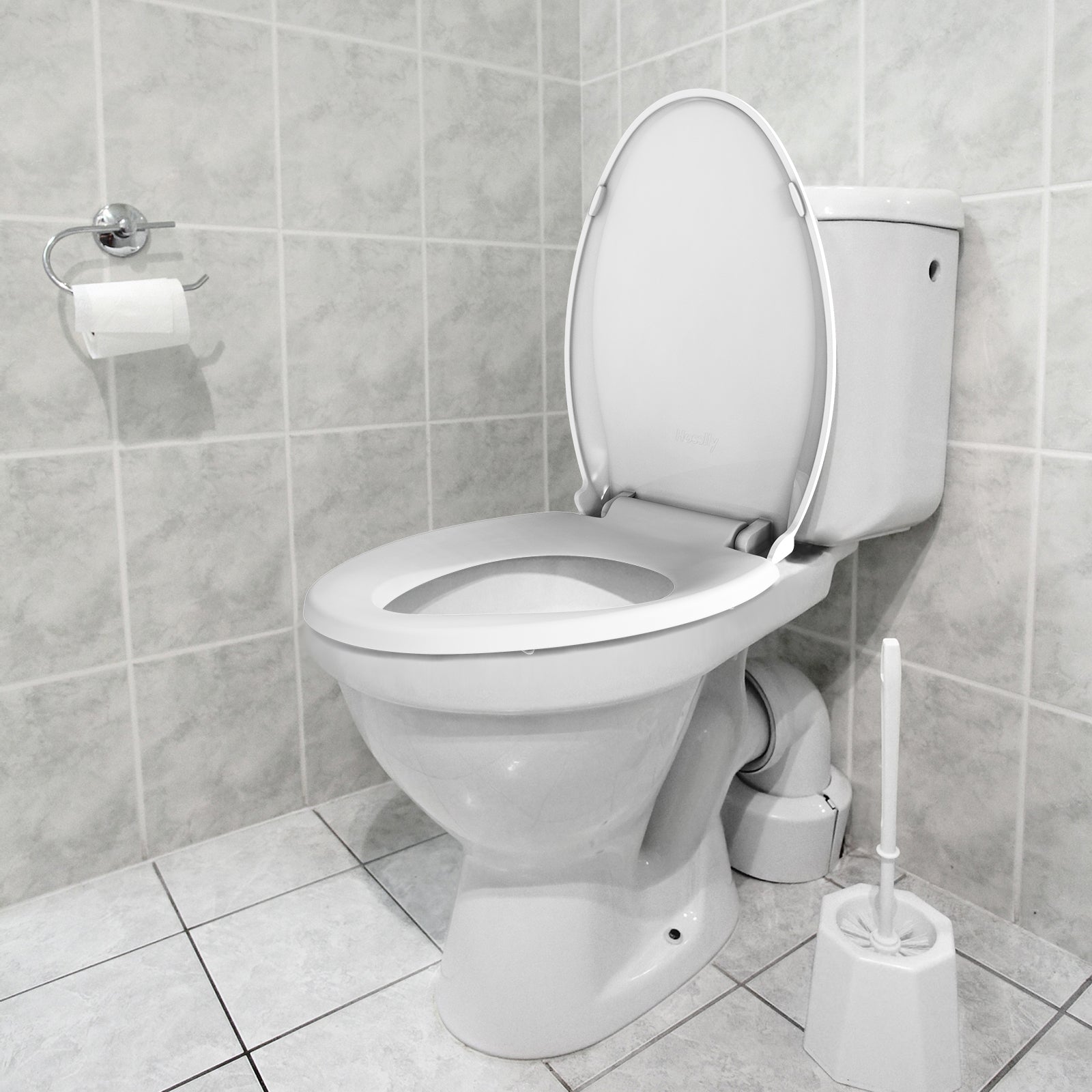 Garvee Toilet Seat, Elongated Toilet Seat with Slow Soft Close, Durable Toilet Seat Elongated, Never Loosens, Easy Clean and Install, White Toilet Seat Fit for Elongated Toilets