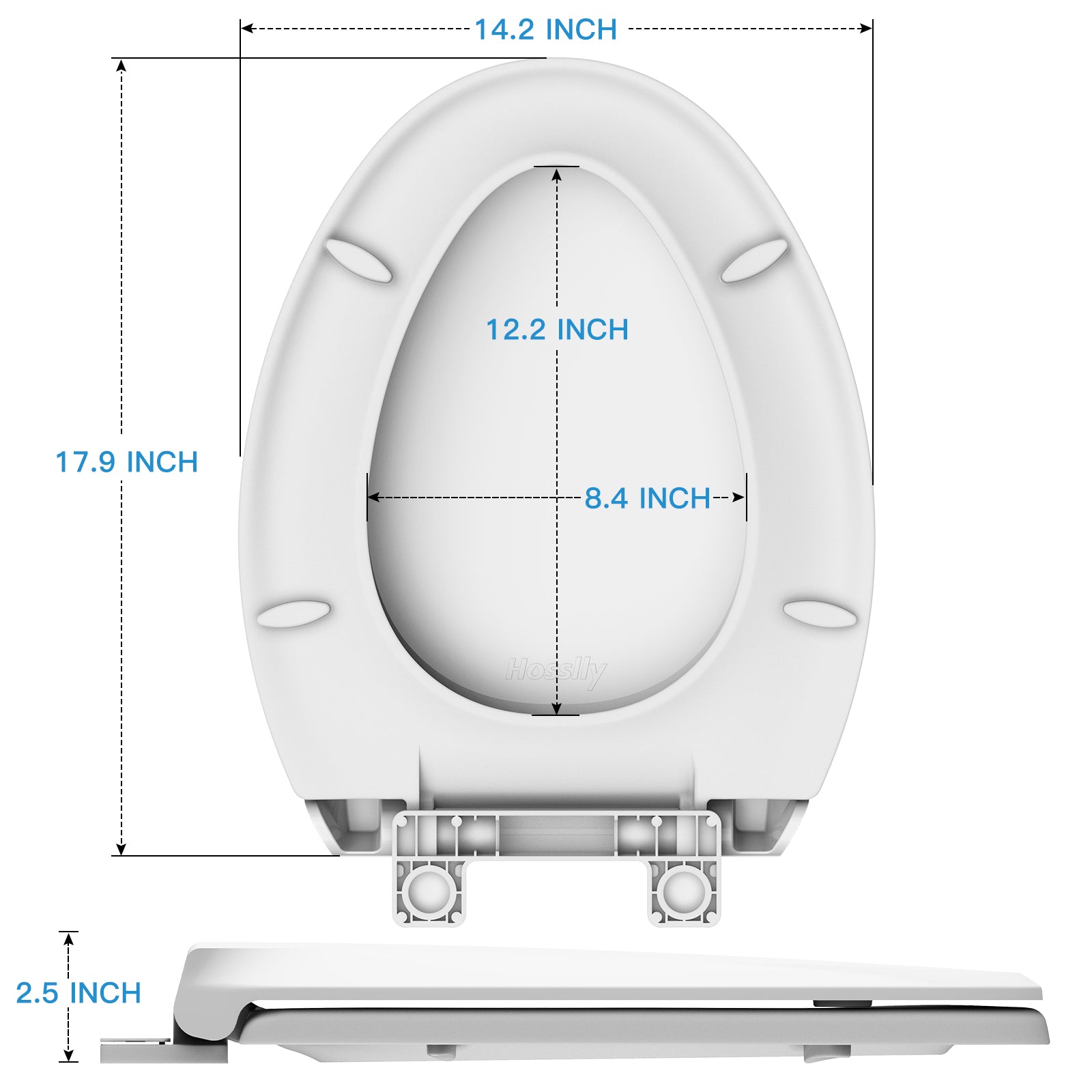 Garvee Toilet Seat, Elongated Toilet Seat with Slow Soft Close, Durable Toilet Seat Elongated, Never Loosens, Easy Clean and Install, White Toilet Seat Fit for Elongated Toilets