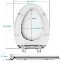 Garvee Toilet Seat, Elongated Toilet Seat with Slow Soft Close, Durable Toilet Seat Elongated, Never Loosens, Easy Clean and Install, White Toilet Seat Fit for Elongated Toilets