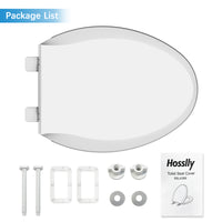 Garvee Toilet Seat, Elongated Toilet Seat with Slow Soft Close, Durable Toilet Seat Elongated, Never Loosens, Easy Clean and Install, White Toilet Seat Fit for Elongated Toilets