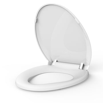 Garvee Toilet Seat, Elongated Toilet Seat with Slow Soft Close, Durable Toilet Seat Elongated, Never Loosens, Easy Clean and Install, White Toilet Seat Fit for Elongated Toilets