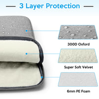 Garvee Durable 13-inch Laptop Sleeve - Compatible with MacBook, HP, Dell & More | Scratch-Proof, Waterproof, with Accessory Bag Grey