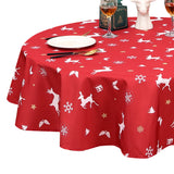 Garvee Round Tablecloth Red Christmas Table Cloth Spill Proof Table Cloths Stain and Water Resistant Xmas Decorative Fabric Table Cloth for Kitchen Buffet Parties Camping, Round, 60"x 60" - Red Round