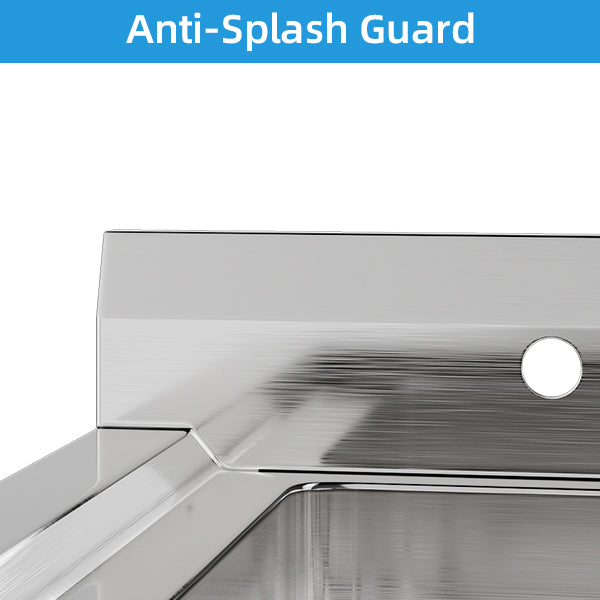 GARVEE 35.8"W x 21.3"D x 40.2"H Stainless Steel Utility Sink with Drainboard - Wide Compartment Freestanding Sink for Commercial Kitchen, Laundry, Backyard, Garage, and Outdoor Use