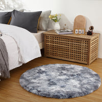 Garvee Fluffy & Sheepskin Dark Grey 3.3'-Round Area Shaggy Rug Carpet for Living Room, Bedroom Dining Room Rug and Kitchen Office Nursery Non Slip Plush Rug,Round