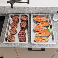 Garvee 6 Pack Steam Table Pan,21"*13"*4" With Lid,NSF Certified,Catering Food Pan Commercial Stainless Steel