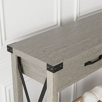Garvee Console Table with 2 Drawers, Farmhouse Sofa Table with Storage Shelf, Accent Wood Entryway Table for Entryway, Grey