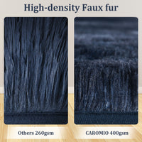 Garvee Fluffy & Sheepskin Navy Blue 9x12 Shag Rug, Soft Fuzzy Plush for Living Room Bedroom Decor