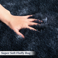 Garvee Fluffy & Sheepskin Navy Blue 9x12 Shag Rug, Soft Fuzzy Plush for Living Room Bedroom Decor