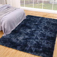 Garvee Fluffy & Sheepskin Navy Blue 9x12 Shag Rug, Soft Fuzzy Plush for Living Room Bedroom Decor