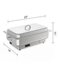 Garvee 9QT(1×1/1Pan)Electric Chafing Dish with Temperature Control, Stainless Steel Buffet Servers and Warmers, Electric Chafing Dish Set with Temperature Control for Catering