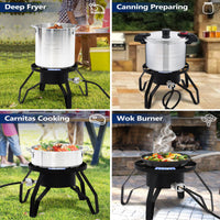 Garvee 14" Single Burner Propane Outdoor Stove - High Heat Portable Cooker for Home Brewing, Turkey Frying, Maple Syrup Preparation