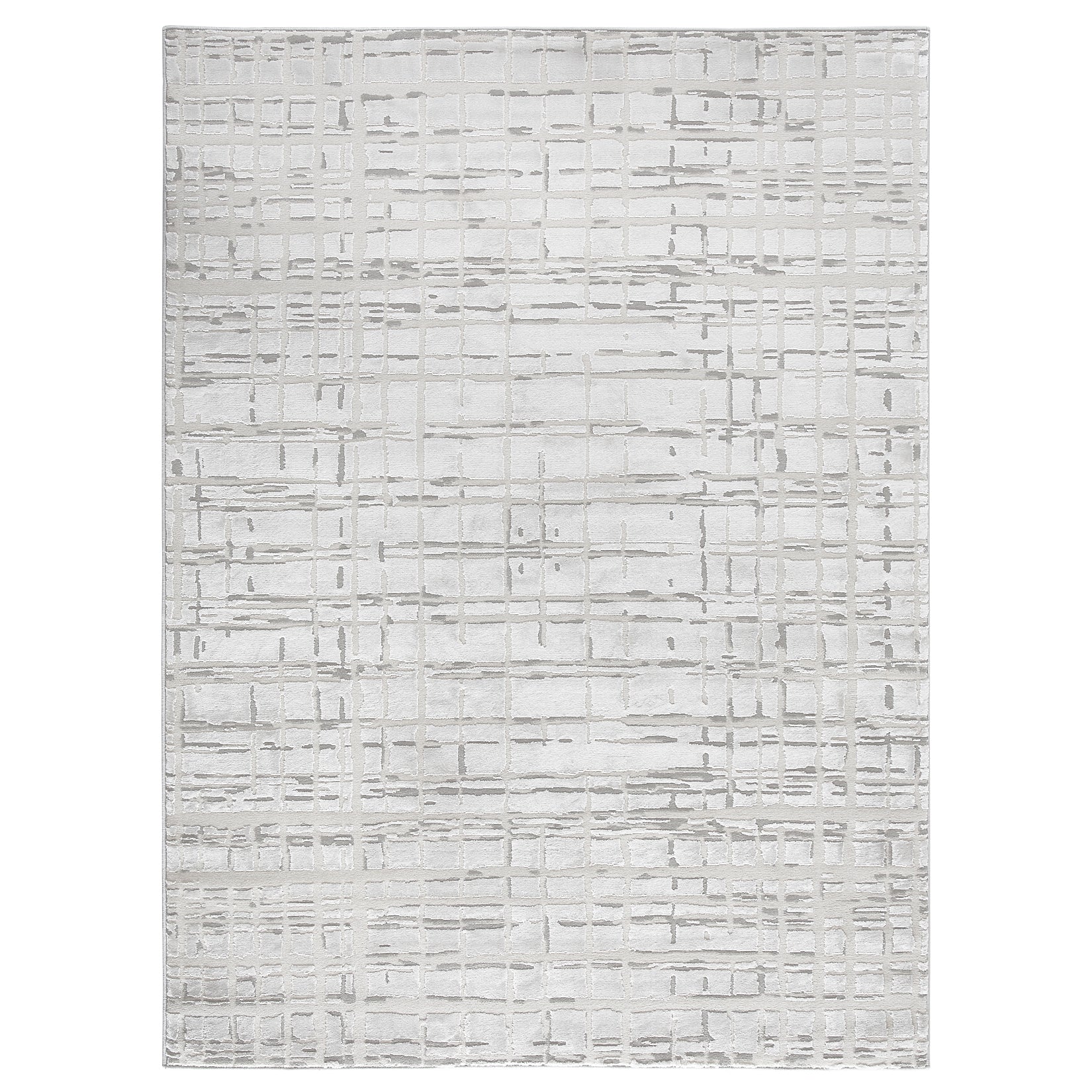 Garvee Area Rug 4x6, Modern Abstract Plaid Rugs, Non-Slip Jute Backing, Home Decor Carpet, Ideal for Bedroom Living Room, Beige, Rectangular