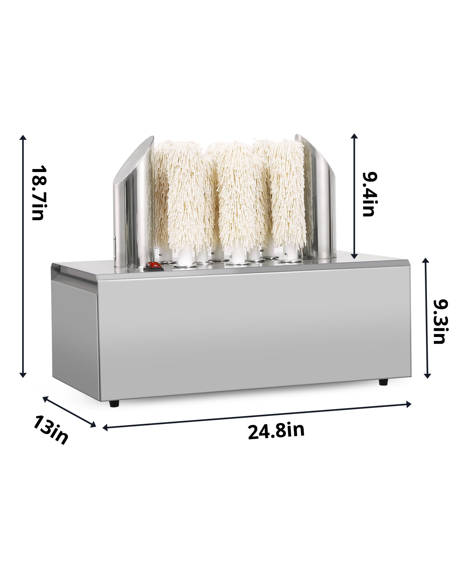 Garvee Commercial Glass Polisher Electric Wine Glass Polishing Machine with 8 Polishing Cloth Washers Stainless-Steel Glass Washer for Bars, Restaurants, Hotels, Kitchen,Winery